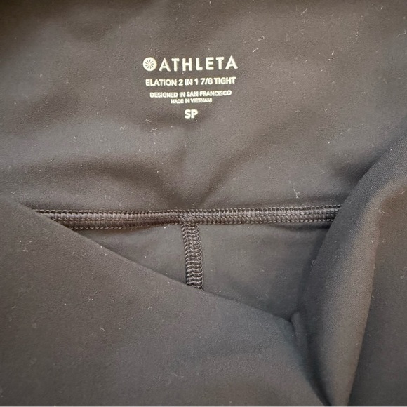 NWT Athleta Elation 2 in 1 7/8 Tight in Powervita Black #511167 Sz SP - Picture 3 of 8